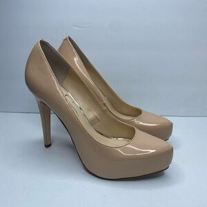 Jessica Simpson Patent Elegant Nude 4 inch heel Pumps SZ 7.5